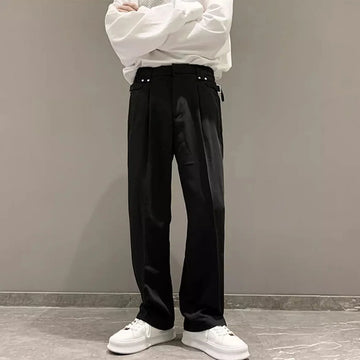 Aidase Mens Suit Trousers British Style Straight Trousers Business Versatile Streetwear Casual Trousers Men'S Clothing 2024 Summer New aidase-shop